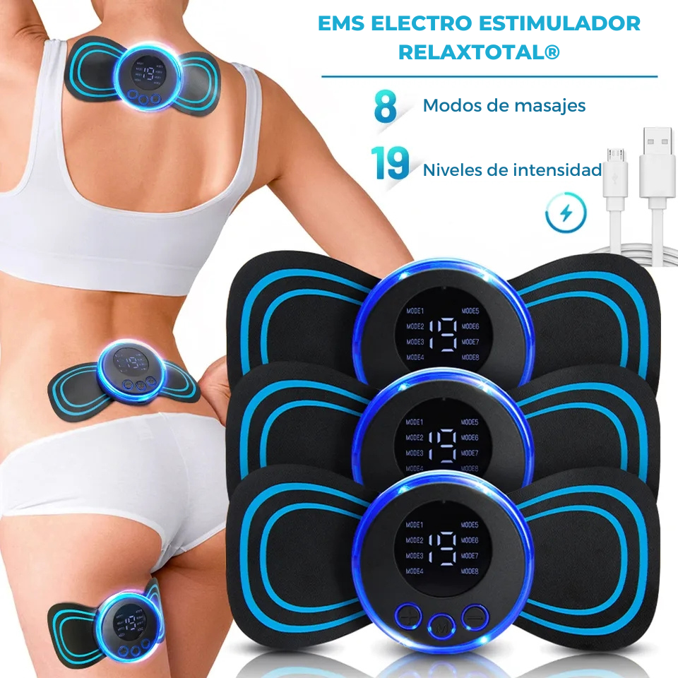 Electroestimulador muscular de cintura y abdomen EMS. Masajeador  estimulador. Batería recargable.
